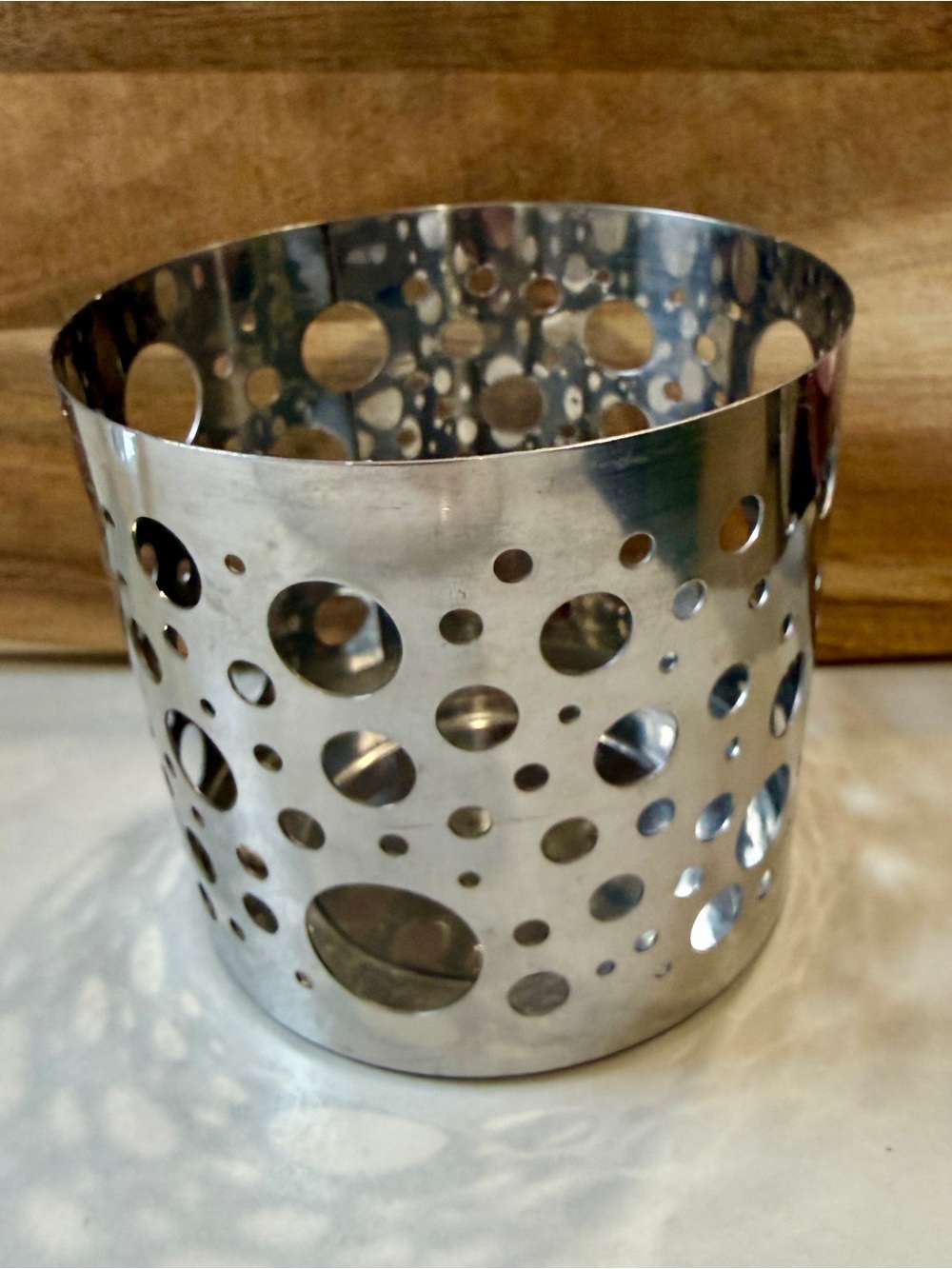 IKEA Metallic Silver Polka Dot Votive Holder -